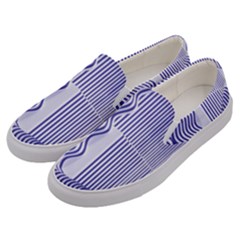 Illusion Waves Pattern Men s Canvas Slip Ons by Sparkle