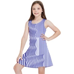 Illusion Waves Pattern Kids  Lightweight Sleeveless Dress