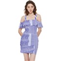 Illusion Waves Pattern Shoulder Frill Bodycon Summer Dress View3