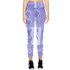 Illusion Waves Pattern Pocket Leggings 