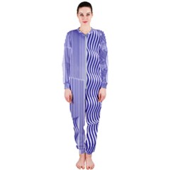 Illusion Waves Pattern Onepiece Jumpsuit (ladies)  by Sparkle