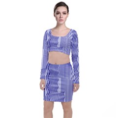 Illusion Waves Pattern Top And Skirt Sets by Sparkle