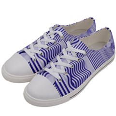 Illusion Waves Pattern Men s Low Top Canvas Sneakers by Sparkle