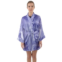 Illusion Waves Pattern Long Sleeve Satin Kimono by Sparkle