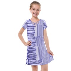 Illusion Waves Pattern Kids  Cross Web Dress