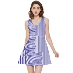 Illusion Waves Pattern Inside Out Reversible Sleeveless Dress