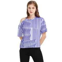 Illusion Waves Pattern One Shoulder Cut Out Tee by Sparkle