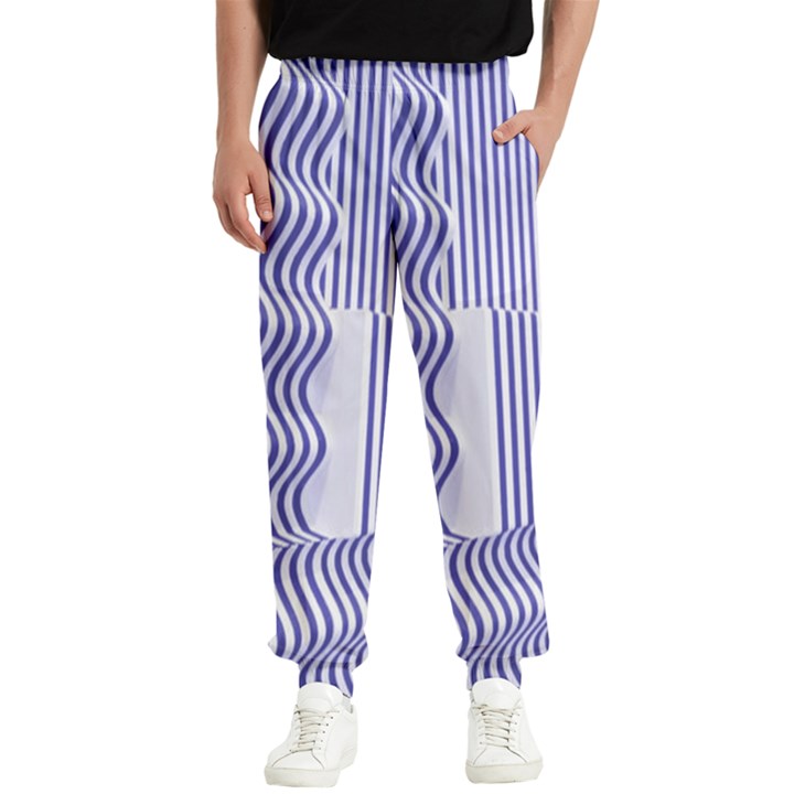 Illusion Waves Pattern Men s Elastic Waist Pants