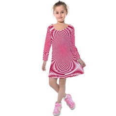 Illusion Floral Pattern Kids  Long Sleeve Velvet Dress by Sparkle