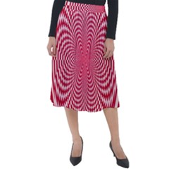 Illusion Floral Pattern Classic Velour Midi Skirt  by Sparkle