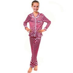 Illusion Floral Pattern Kid s Satin Long Sleeve Pajamas Set by Sparkle