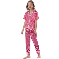 Illusion Floral Pattern Kids  Satin Short Sleeve Pajamas Set