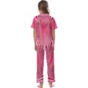 Illusion Floral Pattern Kids  Satin Short Sleeve Pajamas Set View2