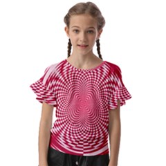 Illusion Floral Pattern Kids  Cut Out Flutter Sleeves by Sparkle