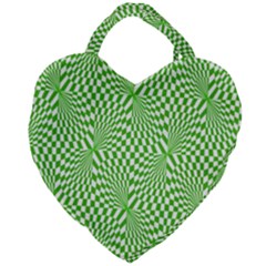 Illusion Waves Pattern Giant Heart Shaped Tote by Sparkle