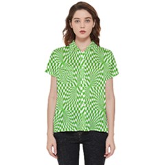 Illusion Waves Pattern Short Sleeve Pocket Shirt by Sparkle