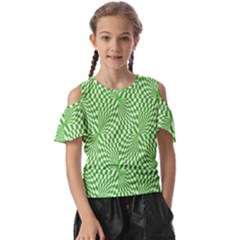 Illusion Waves Pattern Kids  Butterfly Cutout Tee