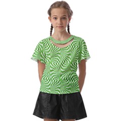 Illusion Waves Pattern Kids  Front Cut Tee