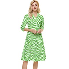 Illusion Waves Pattern Classy Knee Length Dress by Sparkle