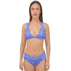 Illusion Waves Pattern Double Strap Halter Bikini Set by Sparkle