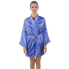 Illusion Waves Pattern Long Sleeve Satin Kimono