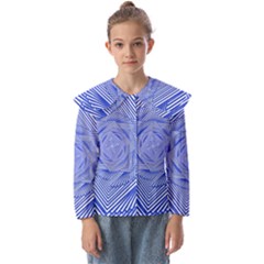 Illusion Waves Pattern Kids  Peter Pan Collar Blouse