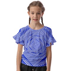 Illusion Waves Pattern Kids  Cut Out Flutter Sleeves