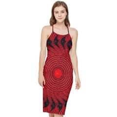 Illusion Waves Pattern Bodycon Cross Back Summer Dress