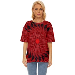 Illusion Waves Pattern Oversized Basic Tee by Sparkle