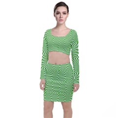 Illusion Waves Pattern Top And Skirt Sets by Sparkle