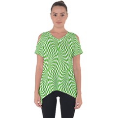 Illusion Waves Pattern Cut Out Side Drop Tee by Sparkle