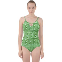 Illusion Waves Pattern Cut Out Top Tankini Set by Sparkle