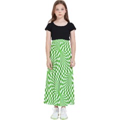 Illusion Waves Pattern Kids  Flared Maxi Skirt