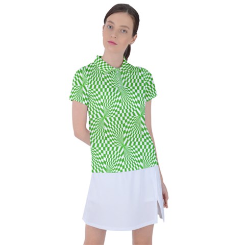 Illusion Waves Pattern Women s Polo Tee by Sparkle