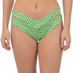 Illusion Waves Pattern Double Strap Halter Bikini Bottom