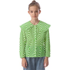 Illusion Waves Pattern Kids  Peter Pan Collar Blouse