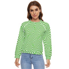 Illusion Waves Pattern Women s Long Sleeve Raglan Tee