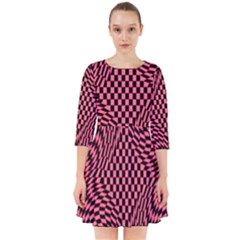 Illusion Waves Pattern Smock Dress