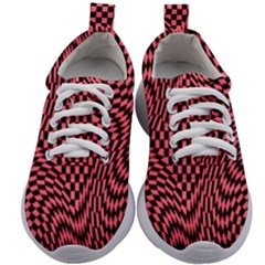 Illusion Waves Pattern Kids Athletic Shoes by Sparkle