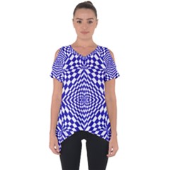 Illusion Waves Pattern Cut Out Side Drop Tee by Sparkle