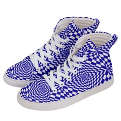 Illusion Waves Pattern Men s Hi-top Skate Sneakers by Sparkle