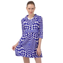 Illusion Waves Pattern Mini Skater Shirt Dress by Sparkle