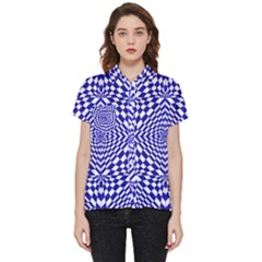 Illusion Waves Pattern Short Sleeve Pocket Shirt by Sparkle