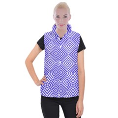 Illusion Waves Pattern Women s Button Up Vest by Sparkle