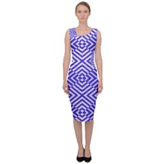 Illusion Waves Pattern Sleeveless Pencil Dress