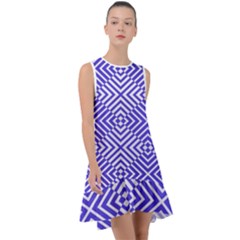 Illusion Waves Pattern Frill Swing Dress by Sparkle