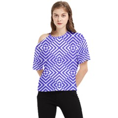 Illusion Waves Pattern One Shoulder Cut Out Tee by Sparkle