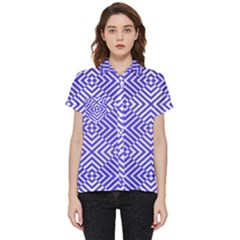 Illusion Waves Pattern Short Sleeve Pocket Shirt by Sparkle