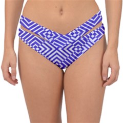 Illusion Waves Pattern Double Strap Halter Bikini Bottom