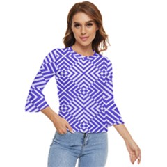 Illusion Waves Pattern Bell Sleeve Top